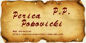 Perica Popovicki vizit kartica